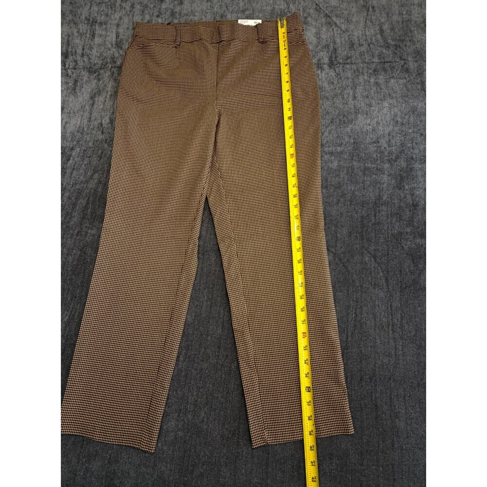 NWT Rafaella Houndstooth Pattern Stretch Pants Women's 16 Rich Khaki City Preppy - Picture 3 of 10